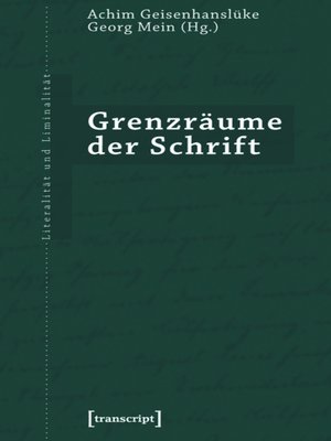 cover image of Grenzräume der Schrift